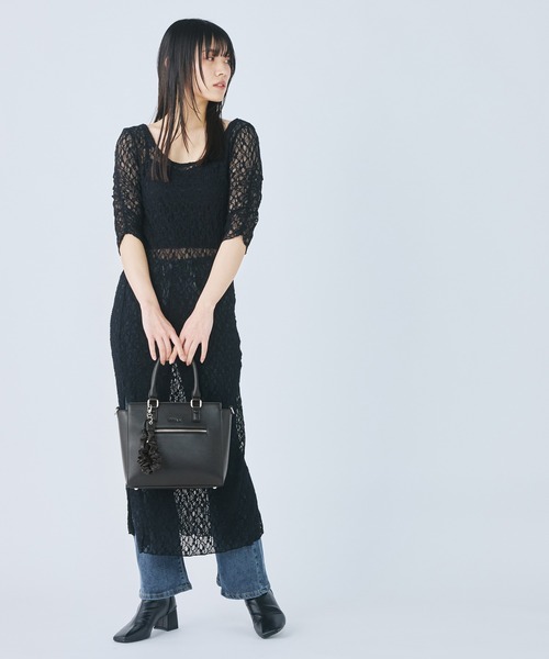 MURUA（ムルーア）の「MURUA(ムルーア) 2WAYハンドバッグ MR-B1335 ギャザーチャーム（ハンドバッグ・レディース・ブラック/ベージュ・FREE）」の16枚目の写真