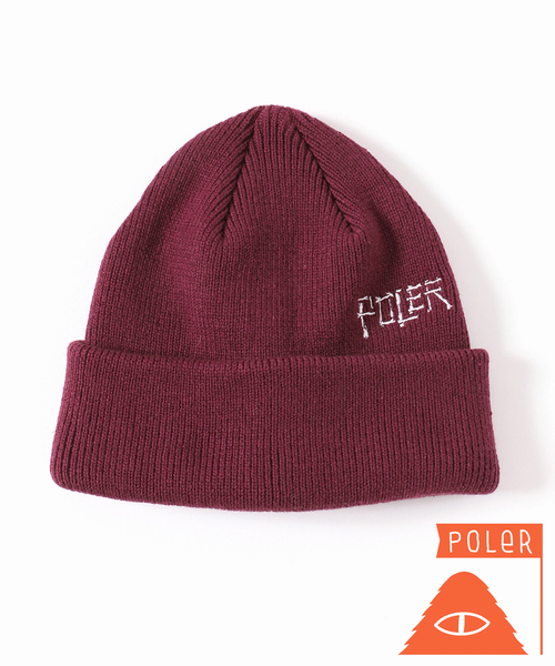 POLeR（ポーラー）の「POLeR / ポーラー 別注 SHALLOW BEANIE（ニットキャップ/ビーニー・メンズ・ボルドー/オレンジ/ブラック・FREE）」の3枚目の写真