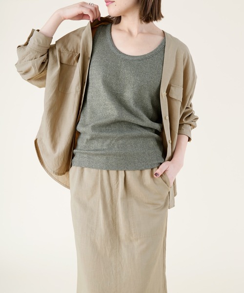 marmors（マルモア）の「【marmors】glitter basic tank top（タンクトップ・レディース・オートミール/ゴールド/シルバー/チャコールグレー・36）」の7枚目の写真