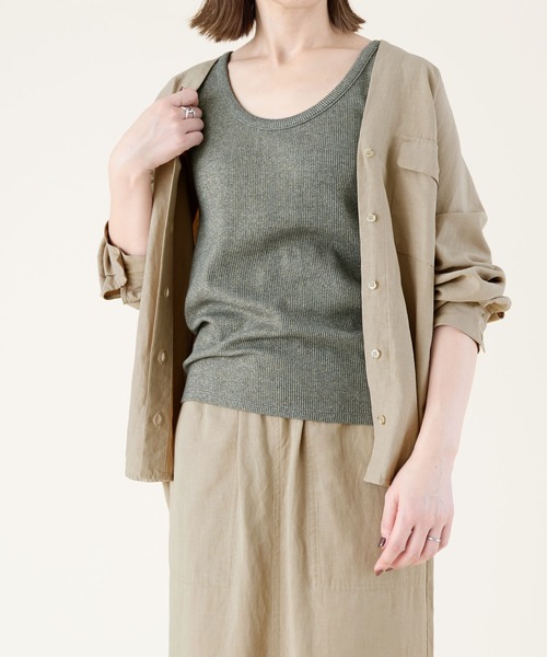 marmors（マルモア）の「【marmors】glitter basic tank top（タンクトップ・レディース・オートミール/ゴールド/シルバー/チャコールグレー・36）」の5枚目の写真