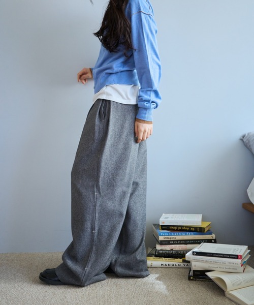 common gull products.(コモンガルプロダクツ)の「隙間風のスラックス(スラックス・レディース・グレー系/ブラック系/ネイビー・SMALL/MEDIUM/LARGE)」の19枚目の写真