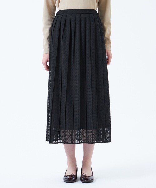 MACKINTOSH PHILOSOPHY(マッキントッシュ フィロソフィー)の「レースプリーツスカート(スカート・レディース・ブラック/オフホワイト・38/36/34)」の5枚目の写真