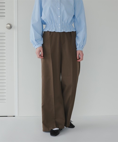 titivate（ティティベイト）の「ワンタックカラーワイドパンツ（その他パンツ・レディース・ブラウン/ライトグレー/ピンク/ブラック/ライトイエロー/オフホワイト・SP/S/M/MT/L）」の5枚目の写真