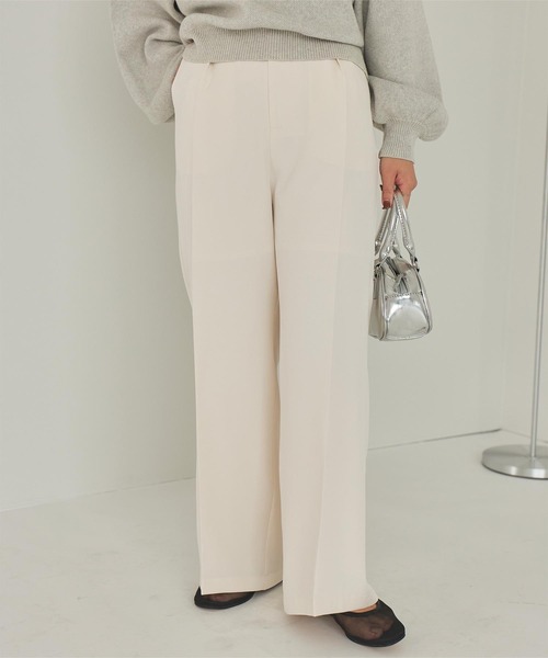 titivate（ティティベイト）の「ワンタックカラーワイドパンツ（その他パンツ・レディース・ブラウン/ライトグレー/ピンク/ブラック/ライトイエロー/オフホワイト・SP/S/M/MT/L）」の2枚目の写真