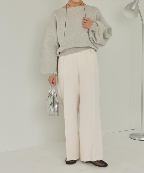titivate（ティティベイト）の「ワンタックカラーワイドパンツ（その他パンツ・レディース・ブラウン/ライトグレー/ピンク/ブラック/ライトイエロー/オフホワイト・SP/S/M/MT/L）」の9枚目の写真