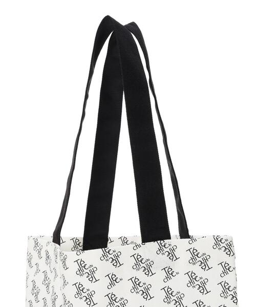 Te chichi（テチチ）の「ファブリックトートバック(総柄)（ハンドバッグ・レディース・ブラック/オフホワイト・F）」の10枚目の写真