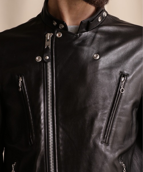 schott（ショット）の「Schott/ショット/NEW DOUBLE BREAST RIDERS/ダブル ブレスト ライダース（ライダースジャケット・メンズ・ブラック・S/L/M/XL/2XL）」の4枚目の写真
