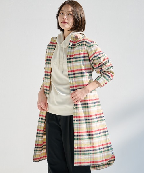 Arnold Palmer（アーノルドパーマー）の「パーマーチェック オックス シャツワンピース（シャツワンピース・レディース・ベージュ/ネイビー・S/L/M）」の11枚目の写真