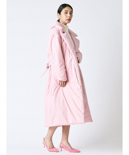 mikomori（ミコモリ）の「【mikomori × THIRD MAGAZINE】BATTING VOLUME COAT（ダウンジャケット/コート・レディース・グレー/ライトピンク・FREE）」の8枚目の写真