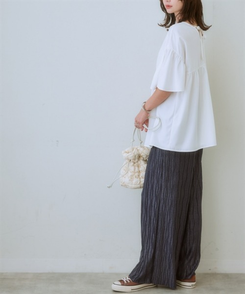 nissen(ニッセン)の「ウェーブラメタックパンツ(その他パンツ・レディース・グレー系/ベージュ系/ネイビー系・LL/3L/S/M/L)」の18枚目の写真