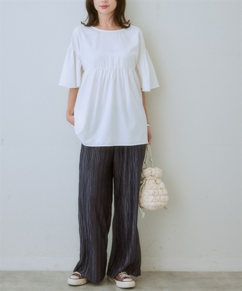 nissen(ニッセン)の「ウェーブラメタックパンツ(その他パンツ・レディース・グレー系/ベージュ系/ネイビー系・LL/3L/S/M/L)」の19枚目の写真