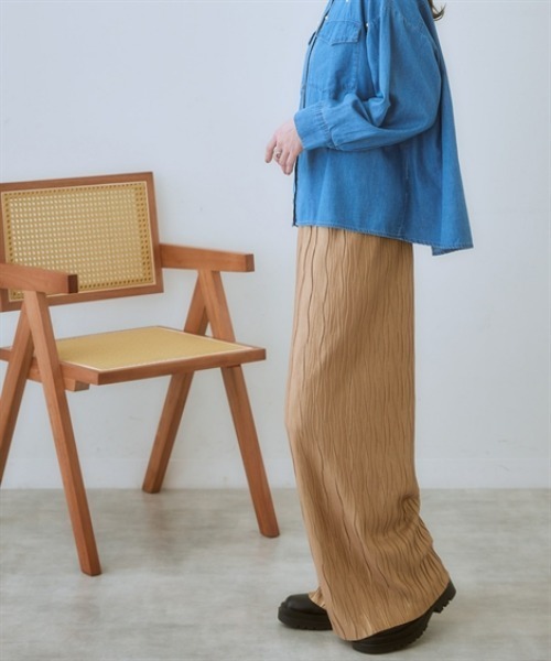 nissen(ニッセン)の「ウェーブラメタックパンツ(その他パンツ・レディース・グレー系/ベージュ系/ネイビー系・LL/3L/S/M/L)」の13枚目の写真