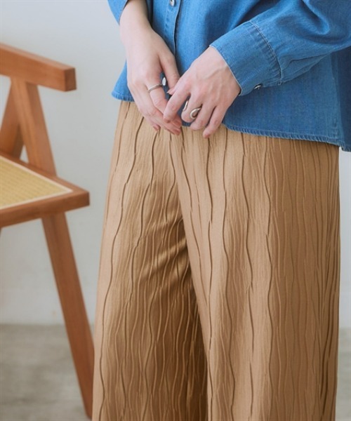 nissen(ニッセン)の「ウェーブラメタックパンツ(その他パンツ・レディース・グレー系/ベージュ系/ネイビー系・LL/3L/S/M/L)」の16枚目の写真