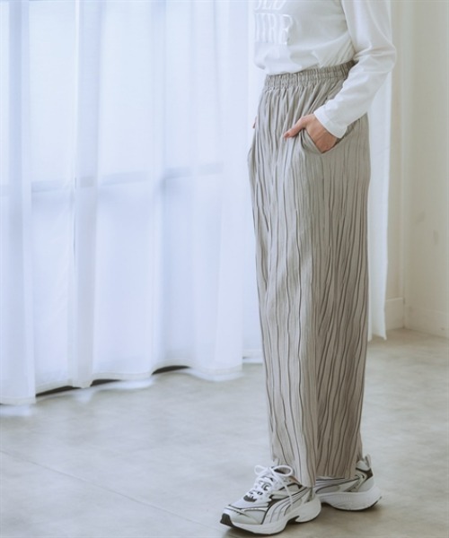 nissen(ニッセン)の「ウェーブラメタックパンツ(その他パンツ・レディース・グレー系/ベージュ系/ネイビー系・LL/3L/S/M/L)」の22枚目の写真