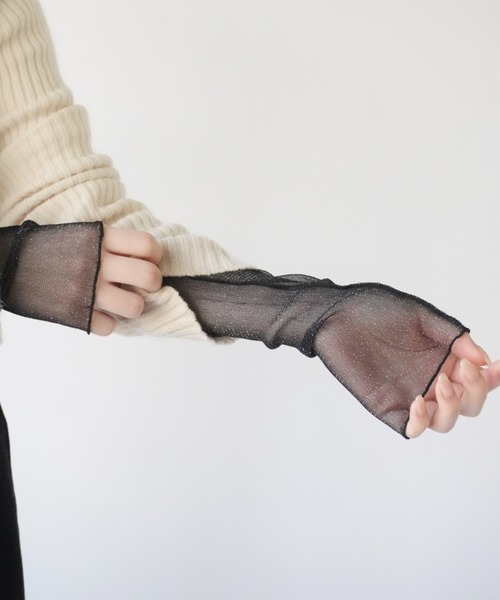 Port（ポート）の「【 Port / ポート 】 シアー ラメ アームカバー（アームカバー・レディース・ホワイト/ピンク/ブラック/シルバー・FREE）」の3枚目の写真