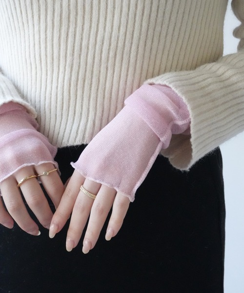 Port（ポート）の「【 Port / ポート 】 シアー ラメ アームカバー（アームカバー・レディース・ホワイト/ピンク/ブラック/シルバー・FREE）」の8枚目の写真