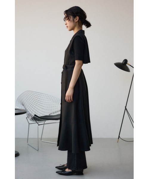 ブラックピースナウ| ジレワンピース【M】 アシメントリー レイヤード ゴシック セール】オープンカラージレワンピース（ワンピース）｜AZUL BY MOUSSY