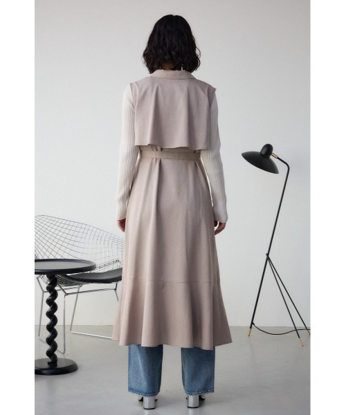 AZUL by moussy(アズールバイマウジー)の「【身長/骨格別着用画像あり】オープンカラージレワンピース 春服 秋服 夏服 ジレ ベスト ノースリーブ 体系カバー お尻が隠れる(ワンピース・レディース・ホワイト系その他/ライトカーキ/ブラック/ライトベージュ・SMALL/MEDIUM)」の20枚目の写真