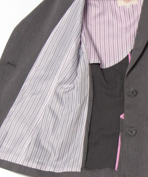 Q（キュー）の「TRストレッチピークドラペルジャケット（テーラードジャケット・レディース・チャコールグレー/グレイッシュベージュ・MEDIUM）」の5枚目の写真