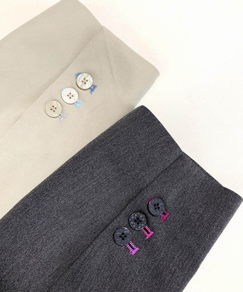 Q（キュー）の「TRストレッチピークドラペルジャケット（テーラードジャケット・レディース・チャコールグレー/グレイッシュベージュ・MEDIUM）」の14枚目の写真