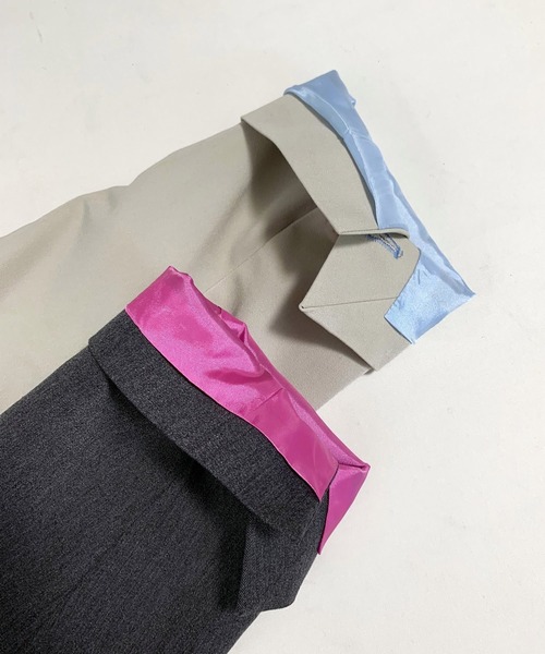 Q（キュー）の「TRストレッチピークドラペルジャケット（テーラードジャケット・レディース・チャコールグレー/グレイッシュベージュ・MEDIUM）」の15枚目の写真