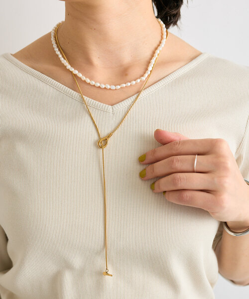 RIVE DROITE（リヴドロワ）の「【R.good(アールドットグッド)】スネークチェーンHOOKネックレス（ネックレス・レディース・シルバー/ゴールド・FREE）」の2枚目の写真