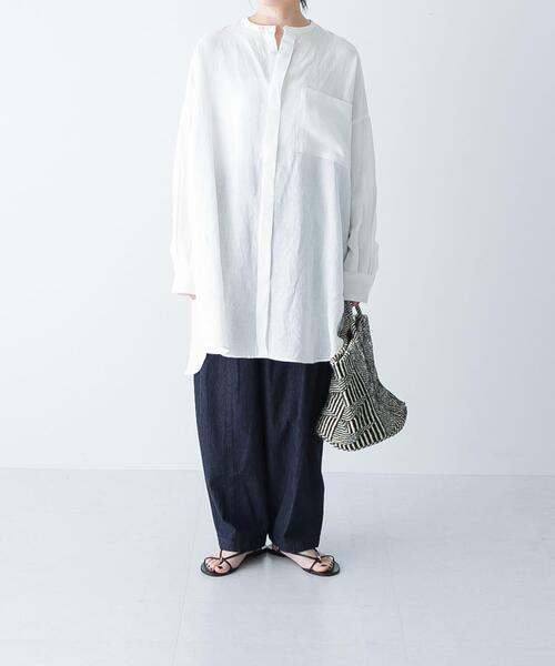かぐれ（カグレ）の「リネンチュニックシャツ（シャツ/ブラウス