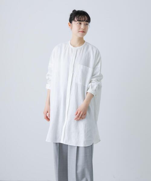 かぐれ（カグレ）の「リネンチュニックシャツ（シャツ/ブラウス