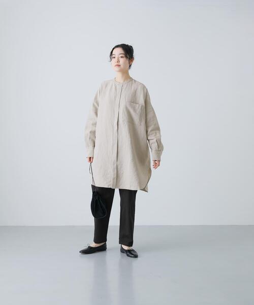 かぐれ（カグレ）の「リネンチュニックシャツ（シャツ/ブラウス