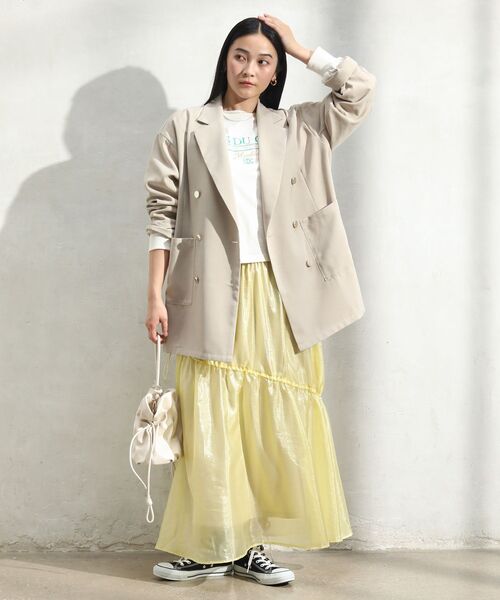 Green　Parks（グリーンパークス）の「andmikka.3WAYタックドロストショルダー（ショルダーバッグ・レディース・シルバー/アイボリー/イエロー/ブラック・FREE）」の7枚目の写真