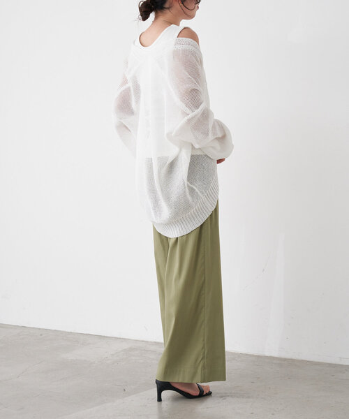 Jena espace merveilleux（ジェナ　エスパスメルヴェイユ）の「ペーパーヤーンカーディガン（カーディガン/ボレロ・レディース・ブラウン/ブルー系その他/オフホワイト・FREE）」の5枚目の写真