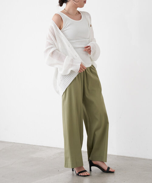 Jena espace merveilleux（ジェナ　エスパスメルヴェイユ）の「ペーパーヤーンカーディガン（カーディガン/ボレロ・レディース・ブラウン/ブルー系その他/オフホワイト・FREE）」の6枚目の写真