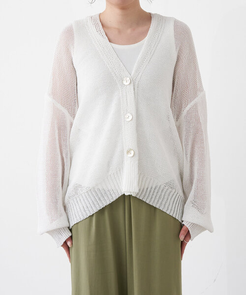 Jena espace merveilleux（ジェナ　エスパスメルヴェイユ）の「ペーパーヤーンカーディガン（カーディガン/ボレロ・レディース・ブラウン/ブルー系その他/オフホワイト・FREE）」の10枚目の写真