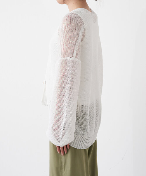 Jena espace merveilleux（ジェナ　エスパスメルヴェイユ）の「ペーパーヤーンカーディガン（カーディガン/ボレロ・レディース・ブラウン/ブルー系その他/オフホワイト・FREE）」の11枚目の写真