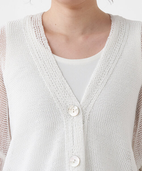 Jena espace merveilleux（ジェナ　エスパスメルヴェイユ）の「ペーパーヤーンカーディガン（カーディガン/ボレロ・レディース・ブラウン/ブルー系その他/オフホワイト・FREE）」の13枚目の写真