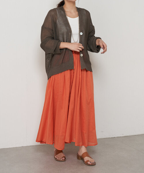 Jena espace merveilleux（ジェナ　エスパスメルヴェイユ）の「ペーパーヤーンカーディガン（カーディガン/ボレロ・レディース・ブラウン/ブルー系その他/オフホワイト・FREE）」の19枚目の写真