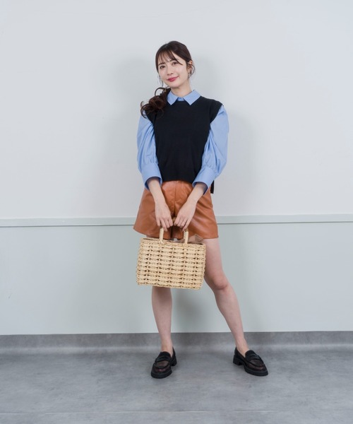 【The Bagmati/ザバグマティ】レザーハンドル スクエア かごバッグ セール】【The Bagmati/ザバグマティ】レザーハンドル スクエア