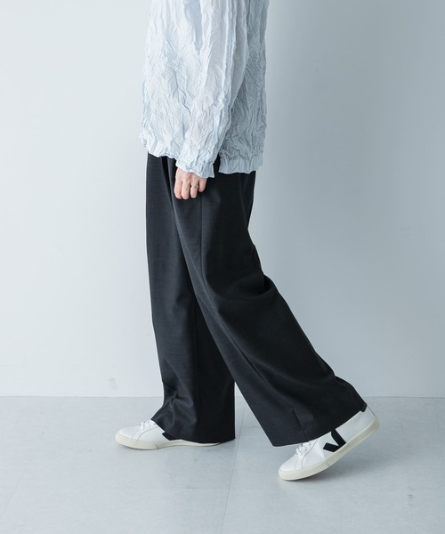 かぐれ（カグレ）の「サマーウール2タックイージーパンツ（その他パンツ・レディース・チャコールグレー/ライトグレー・FREE）」の2枚目の写真