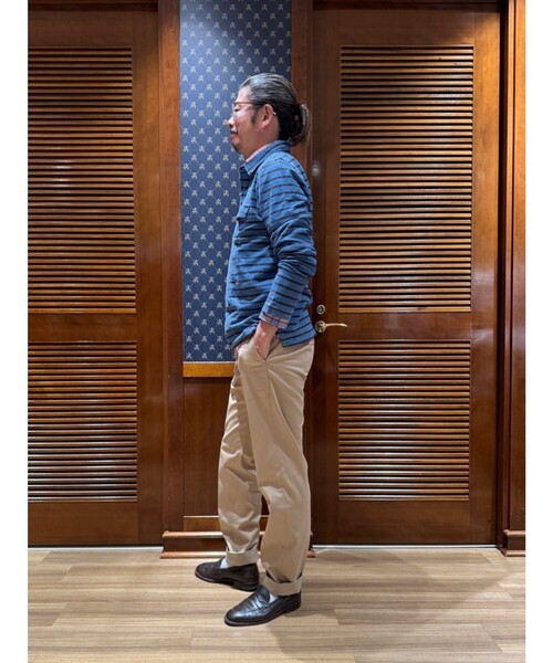 BROOKS BROTHERS（ブルックスブラザーズ）の「コットンジャージー インディゴ ストライプ ロングスリーブ ポロシャツ（ポロシャツ・メンズ・インディゴブルー・SMALL/X-LARGE/LARGE/MEDIUM/X-SMALL）」の4枚目の写真