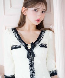 Tika（ティカ）の「パールビジュー付きリボンブローチ（ヘアピン）」