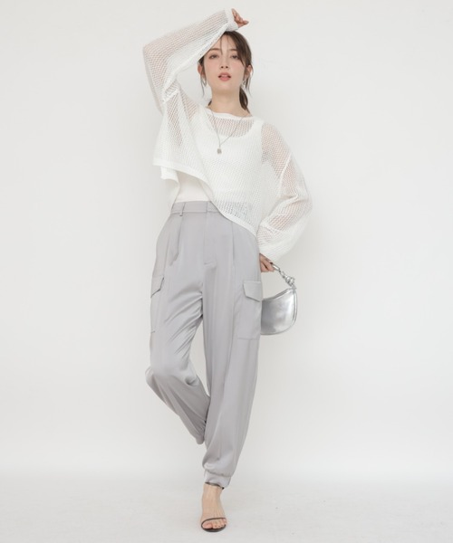 Apuweiser-riche（アプワイザーリッシェ）の「リラクシーサテンワークパンツ（その他パンツ・レディース・ブラック/ブルーグレー/ブルー系その他3・1/2/0）」の3枚目の写真