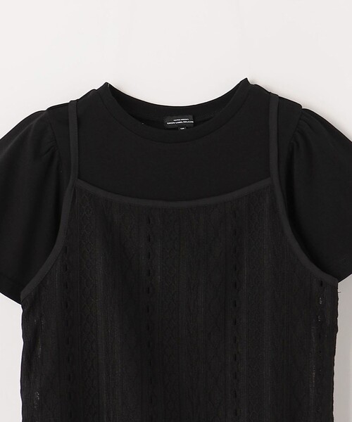 green label relaxing(グリーンレーベルリラクシング)の「レースキャミワンピース+Tシャツ セット / キッズ 100cm-130cm(ワンピース・キッズ・オフホワイト/ブラック・110cm/130cm/120cm/100cm)」の4枚目の写真