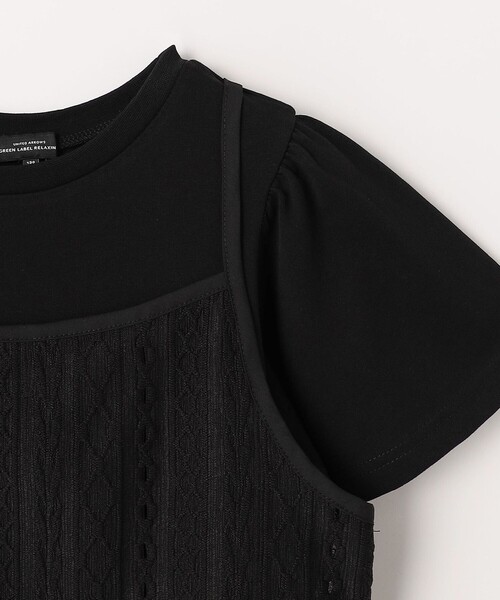 green label relaxing(グリーンレーベルリラクシング)の「レースキャミワンピース+Tシャツ セット / キッズ 100cm-130cm(ワンピース・キッズ・オフホワイト/ブラック・110cm/130cm/120cm/100cm)」の5枚目の写真