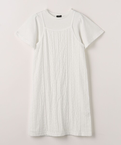 green label relaxing(グリーンレーベルリラクシング)の「レースキャミワンピース+Tシャツ セット / キッズ 100cm-130cm(ワンピース・キッズ・オフホワイト/ブラック・110cm/130cm/120cm/100cm)」の13枚目の写真