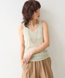 【コーデのポイントに】ラメリブタンクトップ