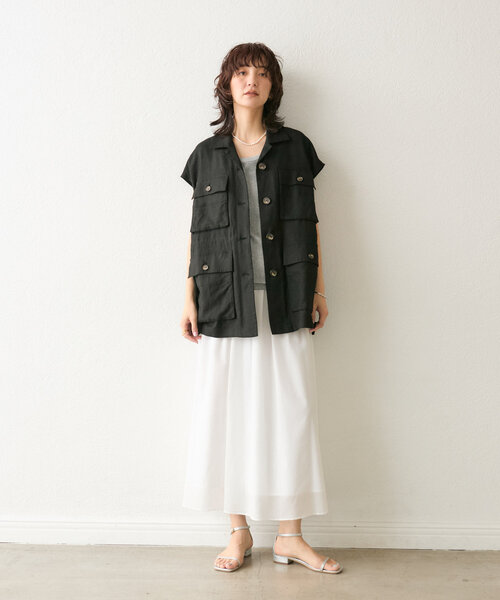 RIVE DROITE（リヴドロワ）の「【コーデのポイントに】ラメリブタンクトップ（タンクトップ・レディース・ブラック/グレー/ライトベージュ・FREE）」の22枚目の写真