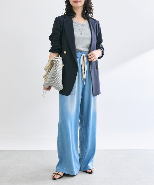 RIVE DROITE（リヴドロワ）の「【コーデのポイントに】ラメリブタンクトップ（タンクトップ・レディース・ブラック/グレー/ライトベージュ・FREE）」の15枚目の写真