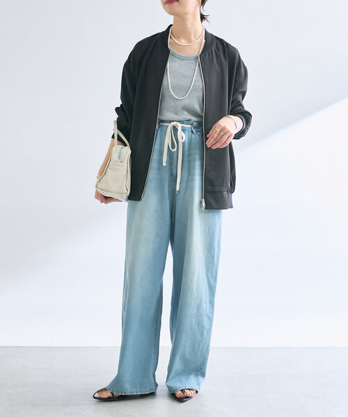 RIVE DROITE（リヴドロワ）の「【コーデのポイントに】ラメリブタンクトップ（タンクトップ・レディース・ブラック/グレー/ライトベージュ・FREE）」の13枚目の写真