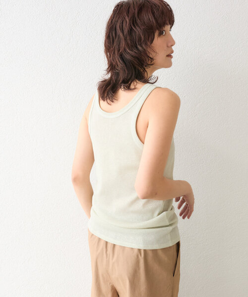 RIVE DROITE（リヴドロワ）の「【コーデのポイントに】ラメリブタンクトップ（タンクトップ・レディース・ブラック/グレー/ライトベージュ・FREE）」の6枚目の写真