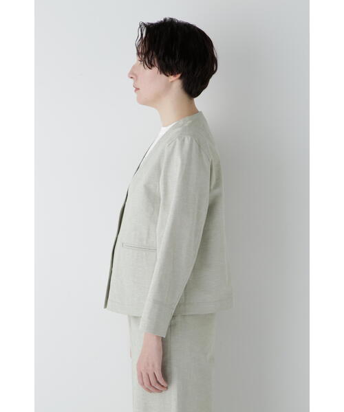 セール】◇綿麻シャンブレーVネックブルゾン（ブルゾン）｜human